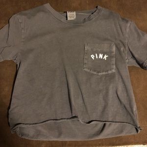 Gray cropped t shirt from PINK